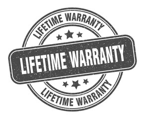 lifetime warranty stamp. lifetime warranty label. round grunge sign