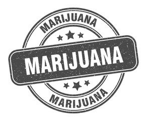 marijuana stamp. marijuana label. round grunge sign