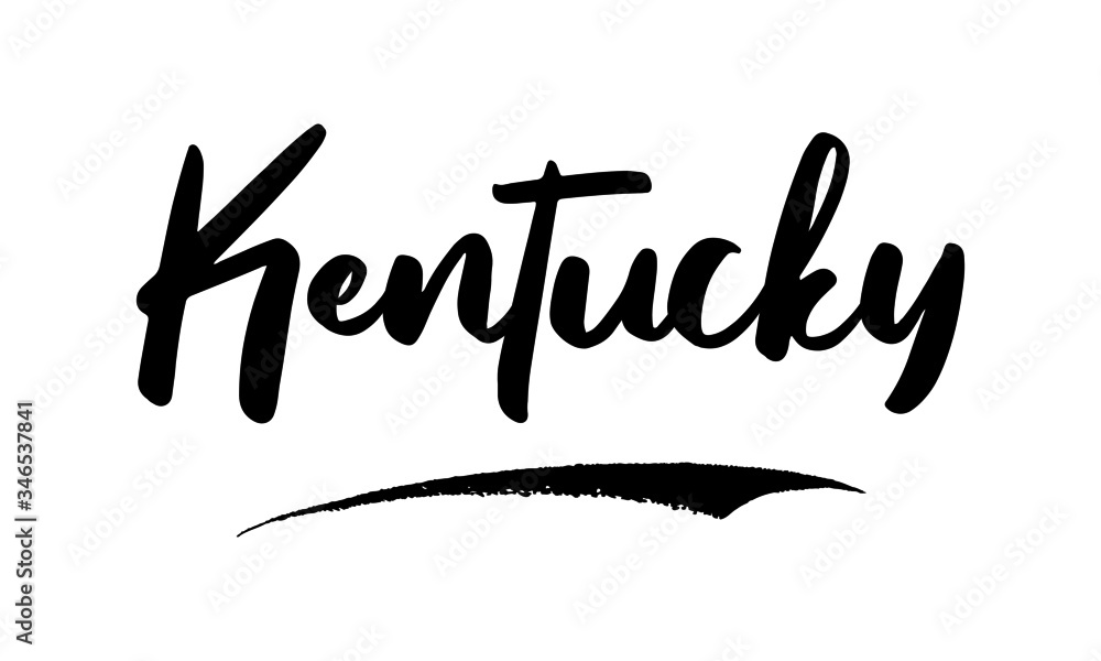Aufkleber kentucky phrase saying quote text or lettering. vector script and cursive handwritten typography for