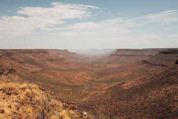 View from Grootberg plateau into the valley of the Klip River. Namibia, Africa