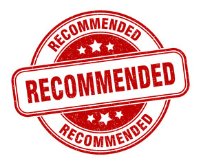 recommended stamp. recommended round grunge sign. label
