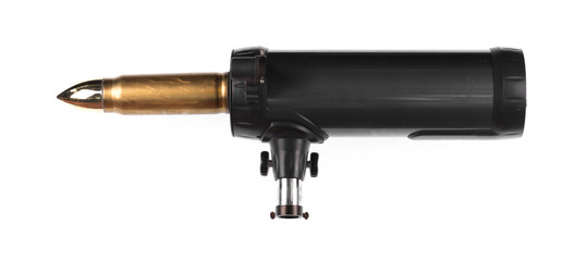 hand grenade launcher isolated on white background