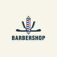 Barbershop logo template Pemium Vector
