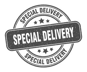 Obraz premium special delivery stamp. special delivery label. round grunge sign