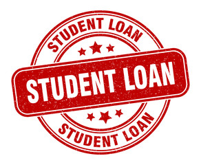 student loan stamp. student loan label. round grunge sign