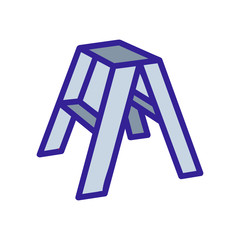 high chair with steps and platform for repair icon vector. high chair with steps and platform for repair sign. color symbol illustration