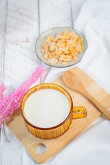 Breakfast cereal on the table