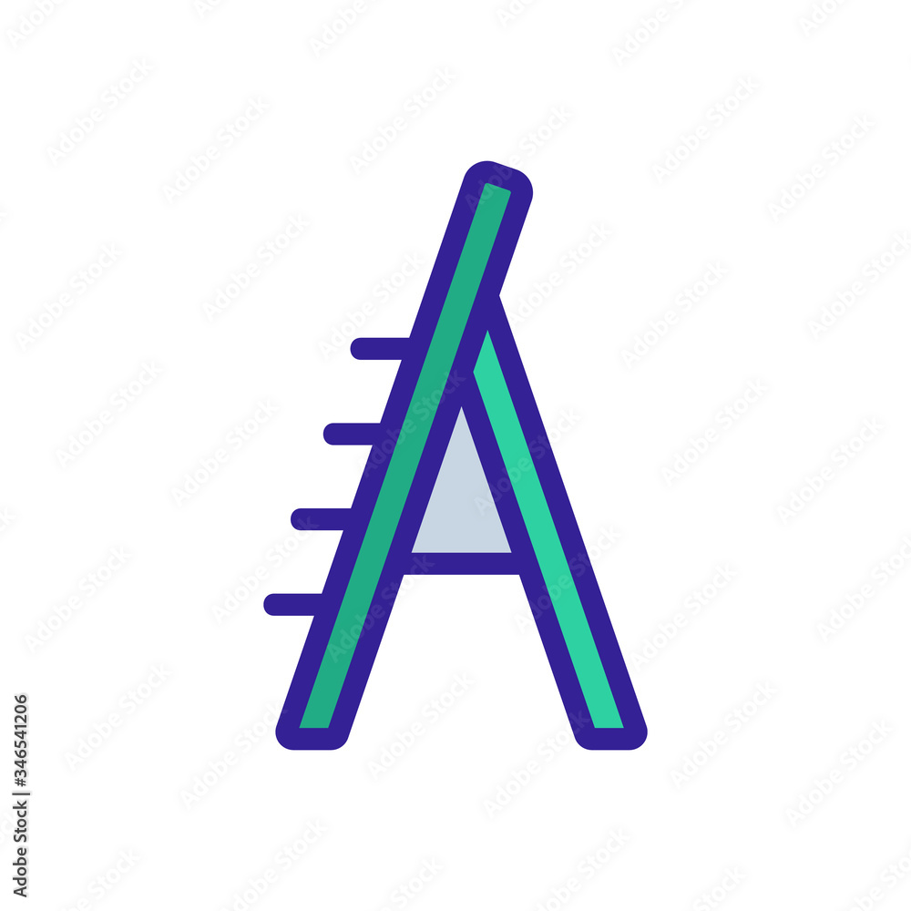 Aufkleber one-sided staircase with support side view icon vector. one-sided staircase with support side view s