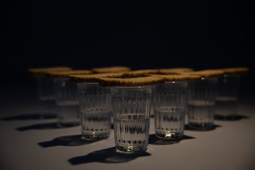 Glass of vodka with bread 8 