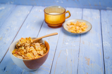 Breakfast cereal on the table