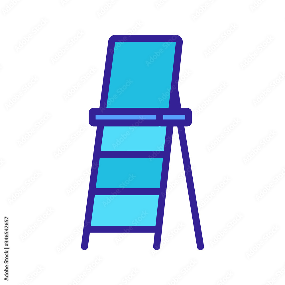 Poster ladder with upper platform icon vector. ladder with upper platform sign. color symbol illustration