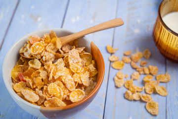 Breakfast cereal on the table
