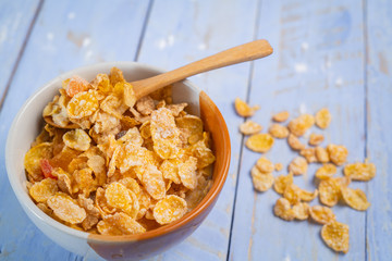 Breakfast cereal on the table