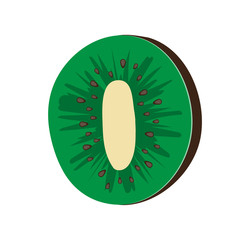 Kiwi illustrations on a white isolated background. Vector image