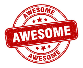 awesome stamp. awesome label. round grunge sign