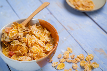 Breakfast cereal on the table