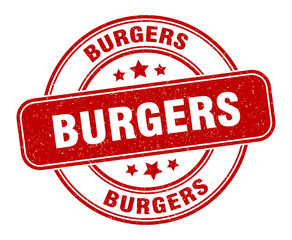 burgers stamp. burgers label. round grunge sign