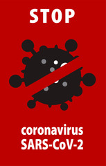 Stop Dangerous Coronavirus SARS-Cov-2 Concepts red poster