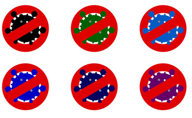 Set icons Pandemic stop Coronavirus outbreak covid-19 sign