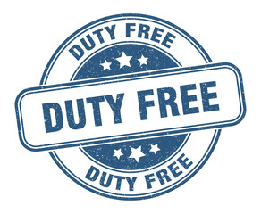 duty free stamp. duty free round grunge sign. label