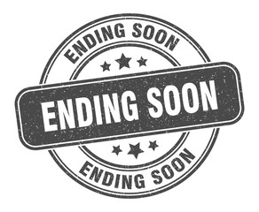 Fototapeta premium ending soon stamp. ending soon label. round grunge sign