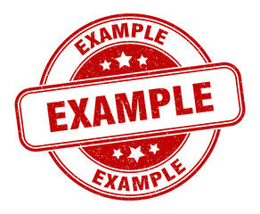 example stamp. example round grunge sign. label