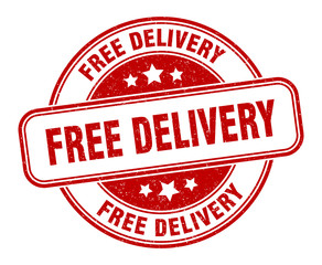 free delivery stamp. free delivery round grunge sign. label