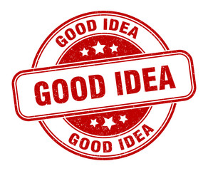 good idea stamp. good idea round grunge sign. label