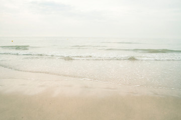 Fototapeta na wymiar seashore in the north sea, white landscape background
