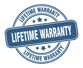 lifetime warranty stamp. lifetime warranty label. round grunge sign