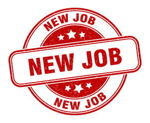 new job stamp. new job round grunge sign. label