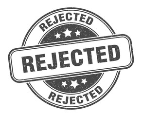 rejected stamp. rejected round grunge sign. label
