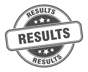 results stamp. results round grunge sign. label