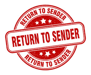 return to sender stamp. return to sender round grunge sign. label