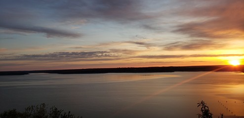 sunset over the river