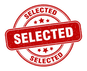 selected stamp. selected label. round grunge sign