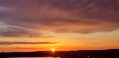sunset over the river
