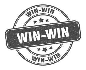 win-win stamp. win-win label. round grunge sign