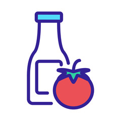 tomato juice in plastic bottle icon vector. tomato juice in plastic bottle sign. color symbol illustration