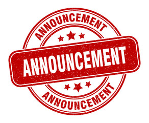 announcement stamp. announcement label. round grunge sign