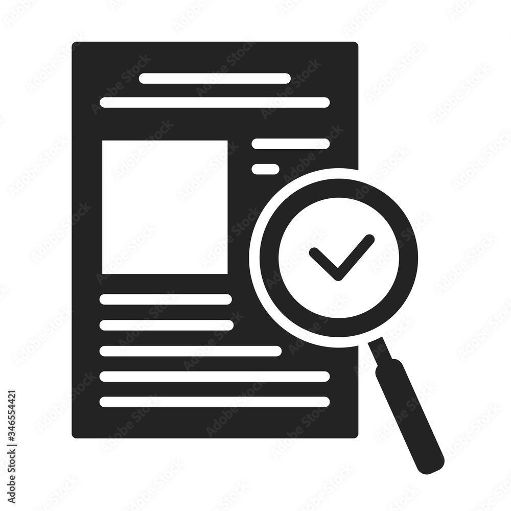 Poster approved document black glyph icon. high quality work. successful check concept. certified, validati