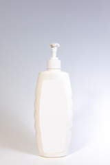 Alcohol Hand Sanitiser, Liquid Hand Wash Bottle Isolated on White Background, Coronavirus, Transparent Spray Bottle, Transparent Pump, Blue Liquid Disinfectant