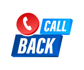 Call back. Information technology. Telephone icon. Customer service. Vector stock illustration.