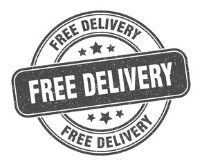 free delivery stamp. free delivery label. round grunge sign