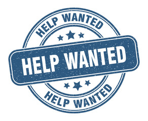 help wanted stamp. help wanted label. round grunge sign