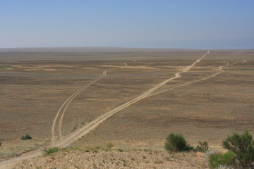 Steppe roads background