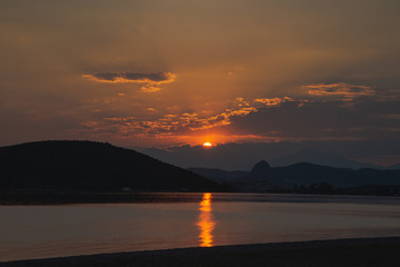 Amazing sunset in Greece, Lakonia