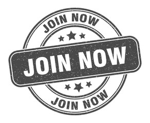 join now stamp. join now label. round grunge sign