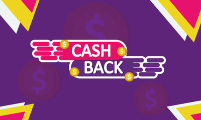 Cash back vector banner illustration.