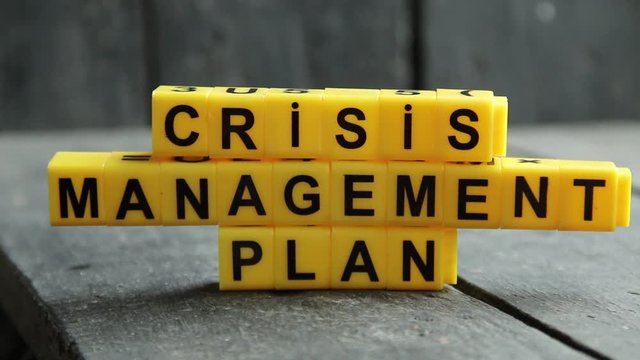 Crisis management plan concept, vintag style.